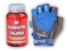 Karnitin Taurin 100 kapslí + PowerSystem rukavice Womans Power | Velikost: XS | Modrá