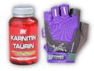 Karnitin Taurin 100 kapslí + PowerSystem rukavice Womans Power | Velikost: XS | Fialová