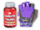 Karnitin Taurin 100 kapslí + PowerSystem rukavice Womans Power | Velikost: XS | Fialová