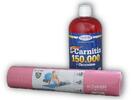 L-Carnitine (150000 mg) + Chromium, 1000 ml + Podložka na cvičení Fitness Yoga Mat | Příchuť: Pomeranč | Růžová