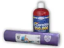 L-Carnitine (150000 mg) + Chromium, 1000 ml + Podložka na cvičení Fitness Yoga Mat | Příchuť: Pomeranč | Fialová