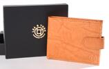 Pánská kožená peněženka Click Flip | Béžovo-oranžová