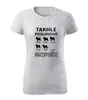 Dámské tričko "Takhle poslouchá mopsík" | Velikost: XS | Bílá