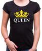 Dámské tričko Queen – královna | Velikost: XS | Černá