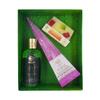 Dárkový balíček kosmetiky s fialovou svící z palmového vosku