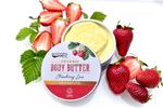 Přírodní tělové máslo Jahodová láska s certifikátem organického složení Cosmos Organic, 100 ml