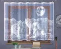 Záclona bílá žakárová 250 x 150 cm - Vlci