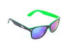 Černo-zelené brýle Kašmir Wayfarer W14 - skla modro-zelená zrcadlová