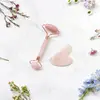 Set: 1x Face roller a 1x Gua sha růženín