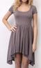 Asymetrické šaty s řasenou sukní | Velikost: S/M | Cappuccino