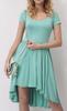Asymetrické šaty s řasenou sukní | Velikost: S/M | Máta