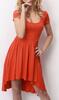 Asymetrické šaty s řasenou sukní | Velikost: S/M | Koral