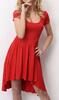 Asymetrické šaty s řasenou sukní | Velikost: S/M | Červená