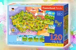 Puzzle mapa Česká republika, 120 dílků + 14x kvíz