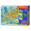 Puzzle mapa Evropy, 180 dílků + 32 vzdělávacích puzzlů