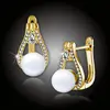 Pozlacené náušnice Venus Gold – White Pearl