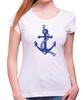 Dámské námořnické tričko - Kotva | Velikost: XS | Bílá