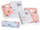 Školní set I Cat You s penálem – meruňková a šedá