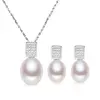 Stříbrný set s pravou říční perlou Elegance