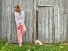 Harémové kalhoty lososové | Velikost: univerzální | Lososová