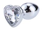 Anální šperk - krystal ve tvaru srdce | Velikost: S | Bílá