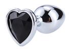 Anální šperk - krystal ve tvaru srdce | Velikost: M | Černá