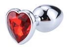 Anální šperk - krystal ve tvaru srdce | Velikost: L | Červená