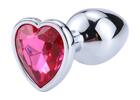 Anální šperk - krystal ve tvaru srdce | Velikost: M | Malinová