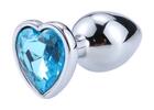 Anální šperk - krystal ve tvaru srdce | Velikost: M | Modrá