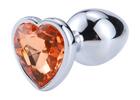 Anální šperk - krystal ve tvaru srdce | Velikost: M | Oranžová