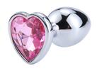 Anální šperk - krystal ve tvaru srdce | Velikost: L | Růžová