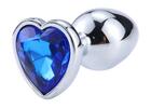 Anální šperk - krystal ve tvaru srdce | Velikost: S | Safírová