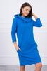 Mikinové šaty s kapucí a kapsami | Modrá