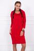 Mikinové šaty s kapucí a kapsami | Červená