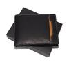 Černá kožená peněženka na šířku – varianta 001