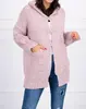Svetr s kapucí a knoflíky | Růžová