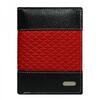 Pánská kožená peněženka LOREN bez zapínání | Černo-červená