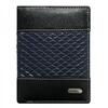 Pánská kožená peněženka LOREN bez zapínání | Černo-modrá
