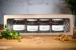 Ochutnávkový set ochucených olejů, 4× 150 ml (dárkové balení)