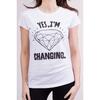 Dámské tričko s diamantem (kulatý výstřih) | Velikost: M | Bílá
