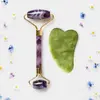 Ametyst váleček + jadeit gua sha