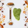 Tygří oko váleček + jadeit gua sha