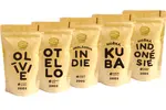 Poznej 5 káv na hořké espresso: Olívie, Otello, Indie, Kuba, Indonésie (1000 g) | Typ: Zrnková