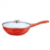 Wok pánev s keramickým povrchem 32 cm | Červená