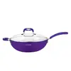 Wok pánev s keramickým povrchem 32 cm | Fialová