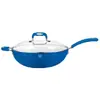 Wok pánev s keramickým povrchem 32 cm | Modrá