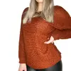 Dámský svetr netopýří rukáv | Cihlová