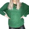 Dámský svetr netopýří rukáv | Zelená