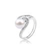 Stříbrný prsten s pravou říční perlou T038 | Velikost: 54