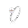 Stříbrný prsten s pravou říční perlou T081 | Velikost: 54